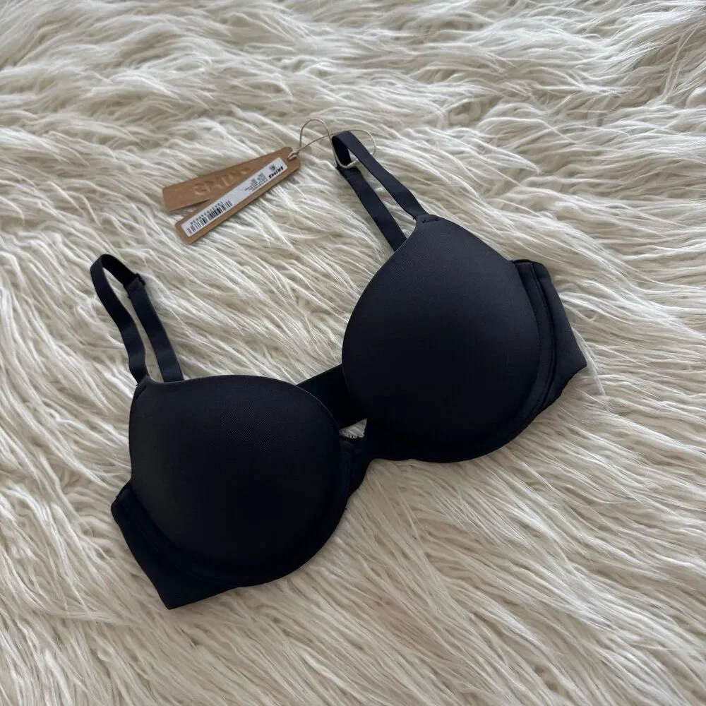 Skims Fits Everybody Push Up Demi Bra Onyx Size 30B - Picture 3 of 7